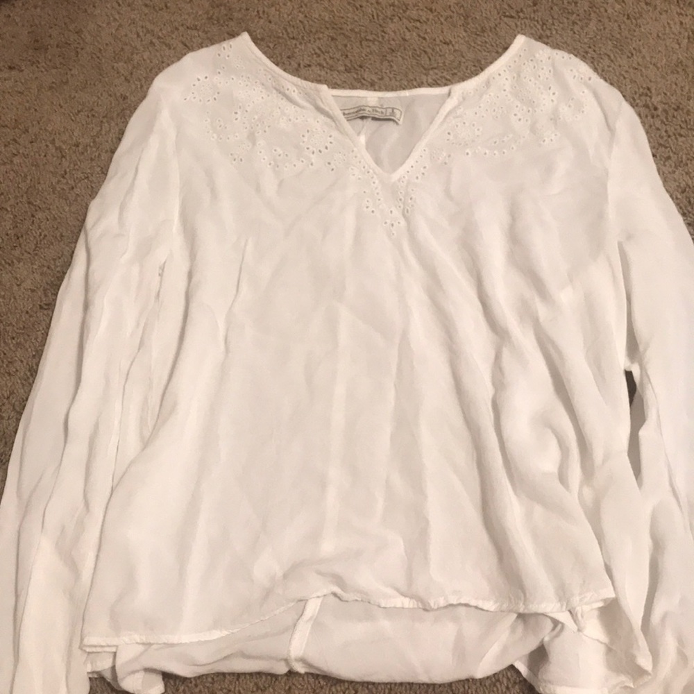 flowy white long sleeve shirt